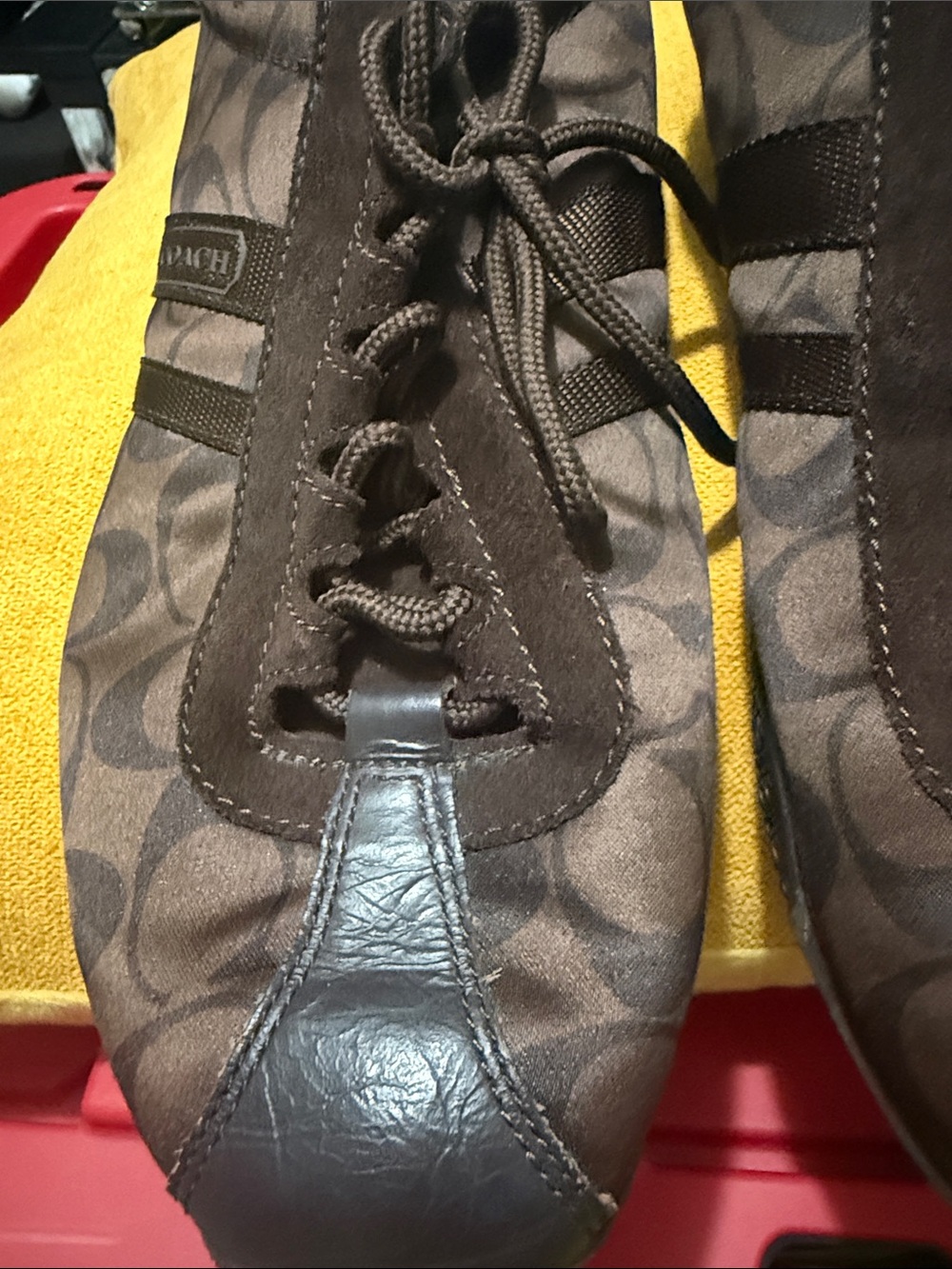 Coach women Brown Signature Canvas Lace-Up Sneakers - Picture 2 of 5